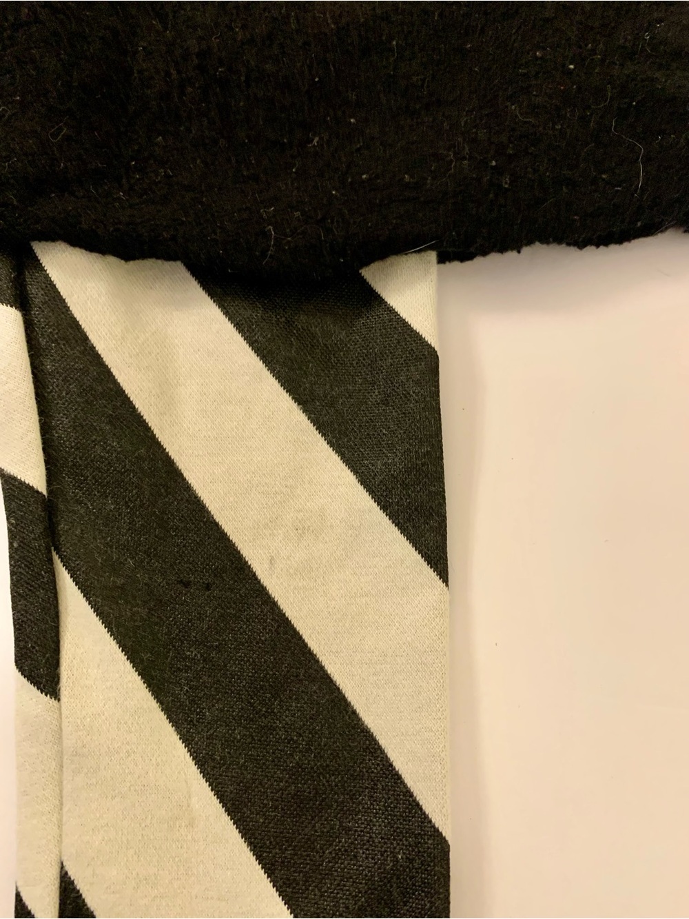 Black Skirted Leggings with Bold Diagonal Stripes - Picture 6 of 7